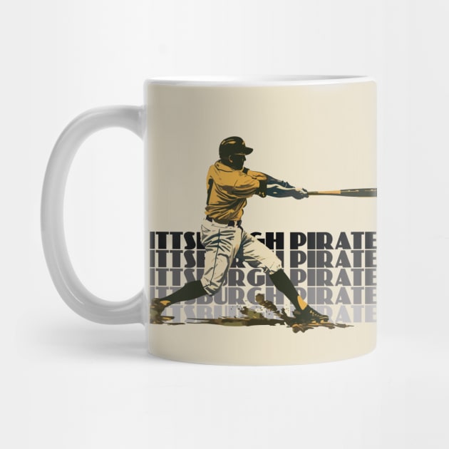 Retro Pittsburgh Pirates Slugger by Rad Love